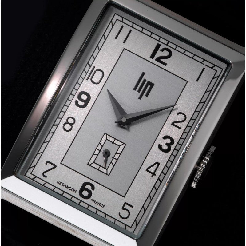 Montre LIP T24 Churchill Acier Chiffres arabes Cuir noir - LIP - Bijouterie TAMARA