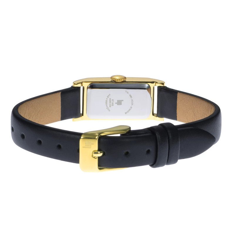 Montre LIPChurchill T13 dorée Cuir noir - LIP - Bijouterie TAMARA