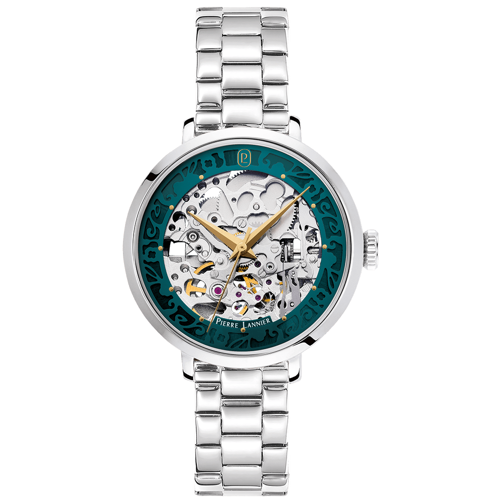 Montre Pierre LANNIER AUTOMATIC Femme Acier Squelette vert Acier - Bijouterie TAMARA