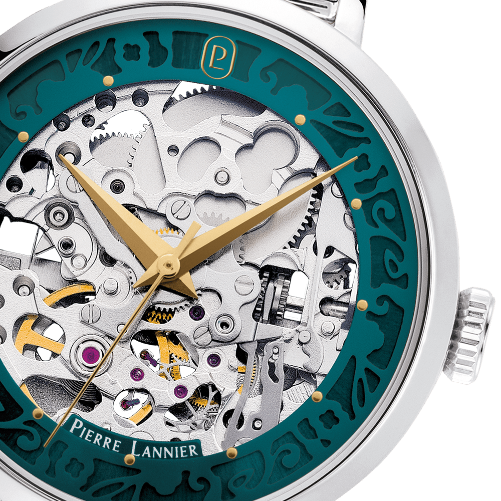 Montre Pierre LANNIER AUTOMATIC Femme Acier Squelette vert Acier - Bijouterie TAMARA