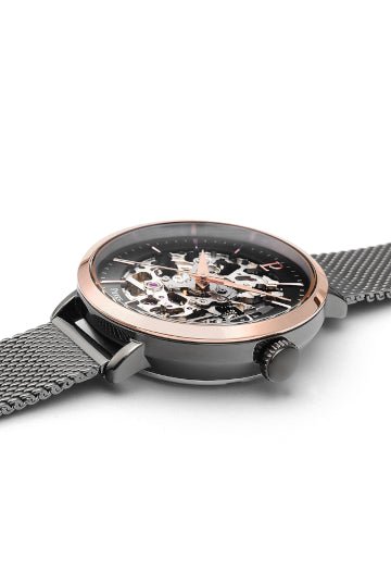 Montre Pierre Lannier Automatic maille milanaise gris - Pierre Lannier - Bijouterie TAMARA