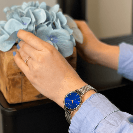 Montre Pierre Lannier Chouquette Maille milanaise bleue - Pierre Lannier - Bijouterie TAMARA