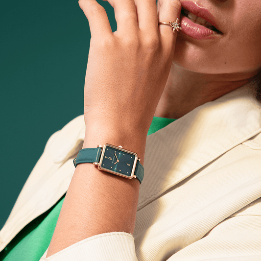 Montre Pierre Lannier Femme ARIANE Dorée Vert cuir - Pierre Lannier - Bijouterie TAMARA