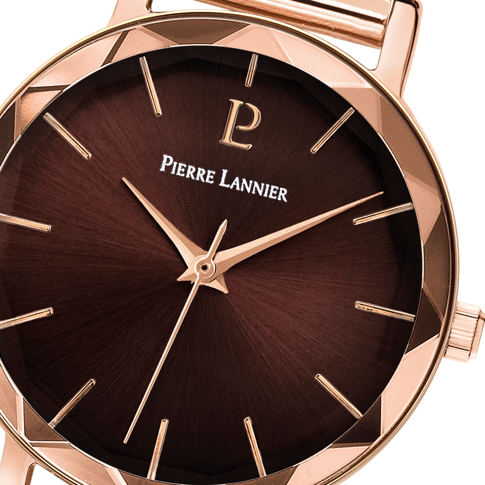 Montre Pierre Lannier Femme MULTIPLES Rose dorée Chocolat - Pierre Lannier - Bijouterie TAMARA
