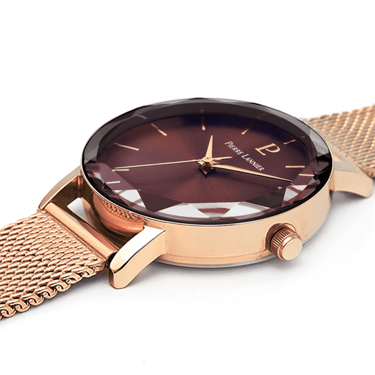 Montre Pierre Lannier Femme MULTIPLES Rose dorée Chocolat - Pierre Lannier - Bijouterie TAMARA