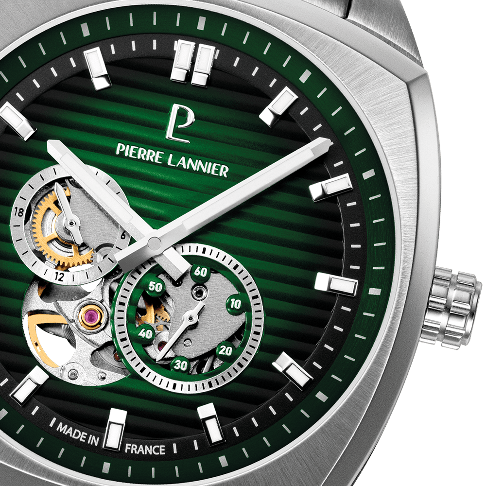 Montre Pierre Lannier Homme ARCADIUS automatique Acier Vert - MONTRES - 328F171
