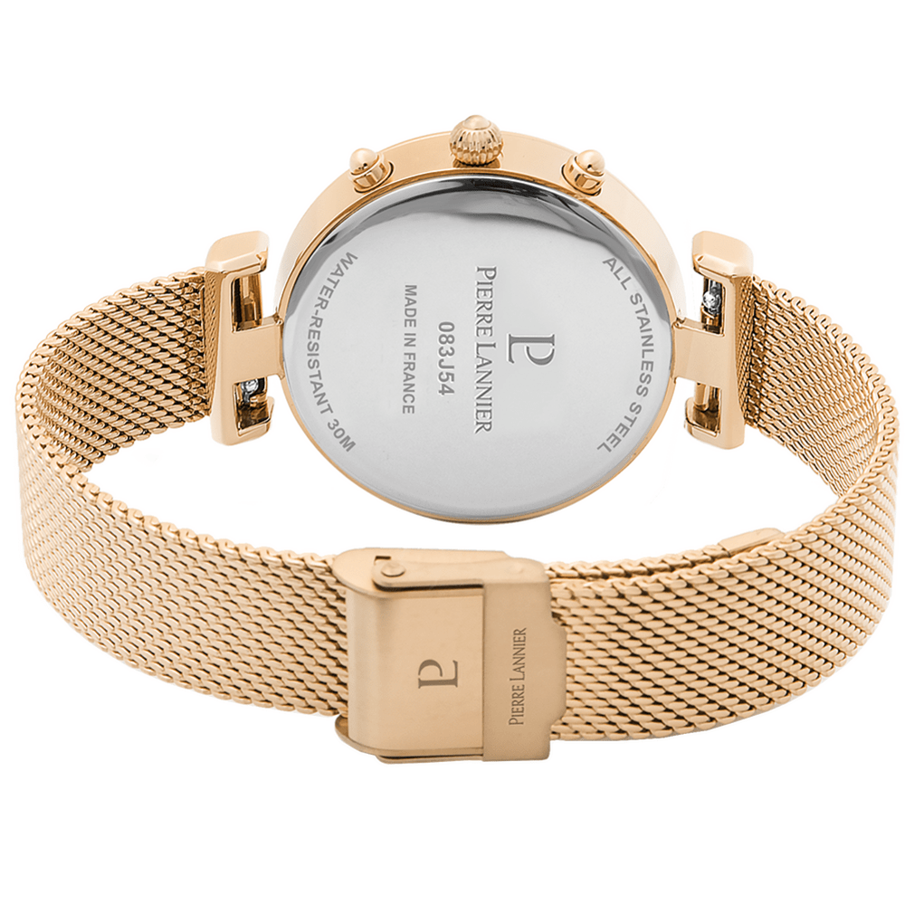 Montre Pierre Lannier Lutecia Chrono Maille milanaise doré - Pierre Lannier - Bijouterie TAMARA