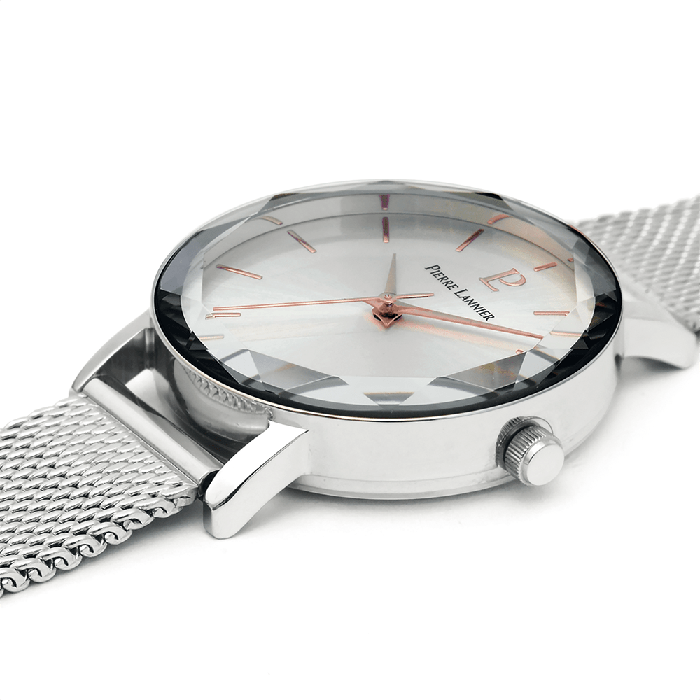 Montre Pierre LANNIER MULTIPLE Acier Maille milanaise - Bijouterie TAMARA