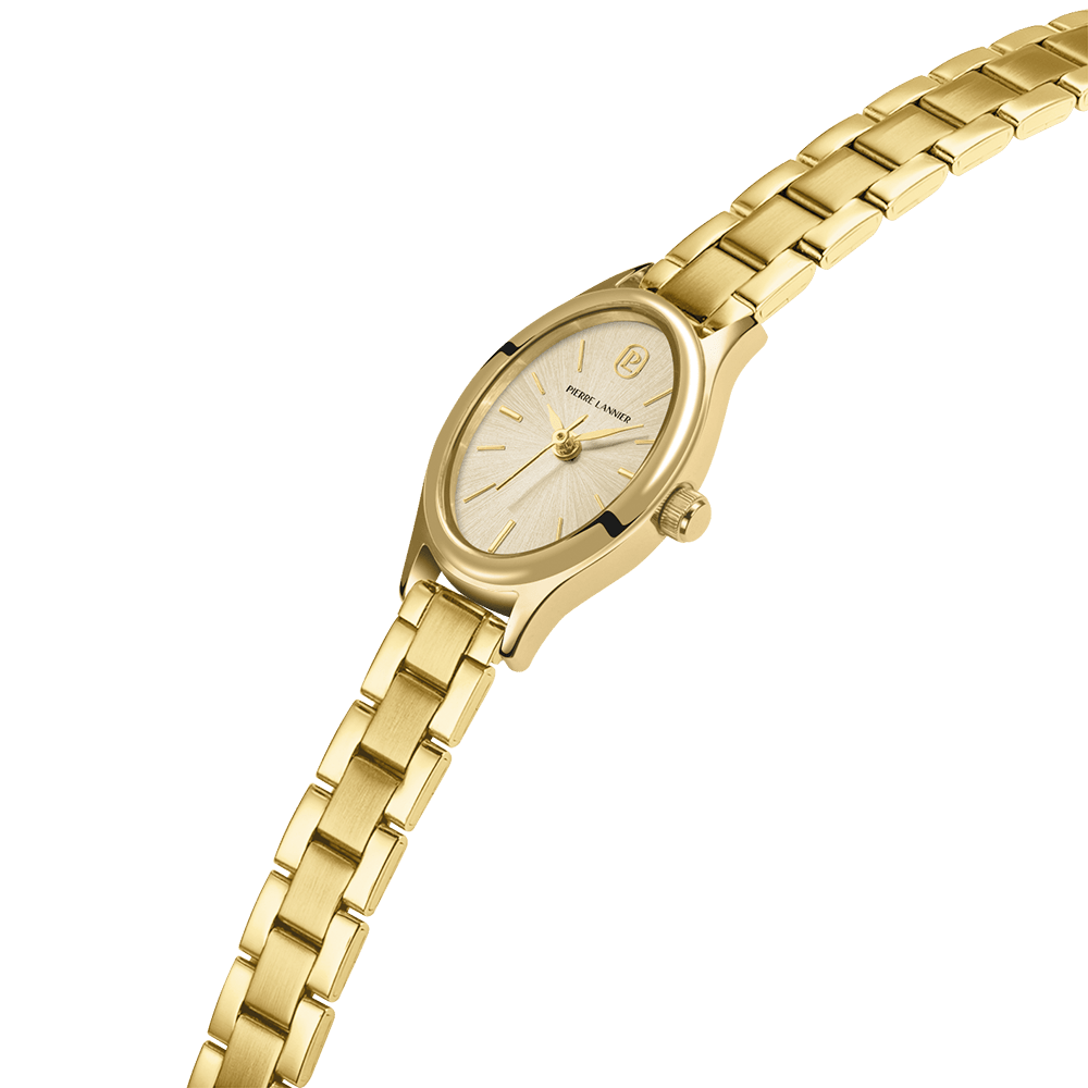 Montre Pierre LANNIER OVALIA Doré maillons doré - MONTRES -076H542