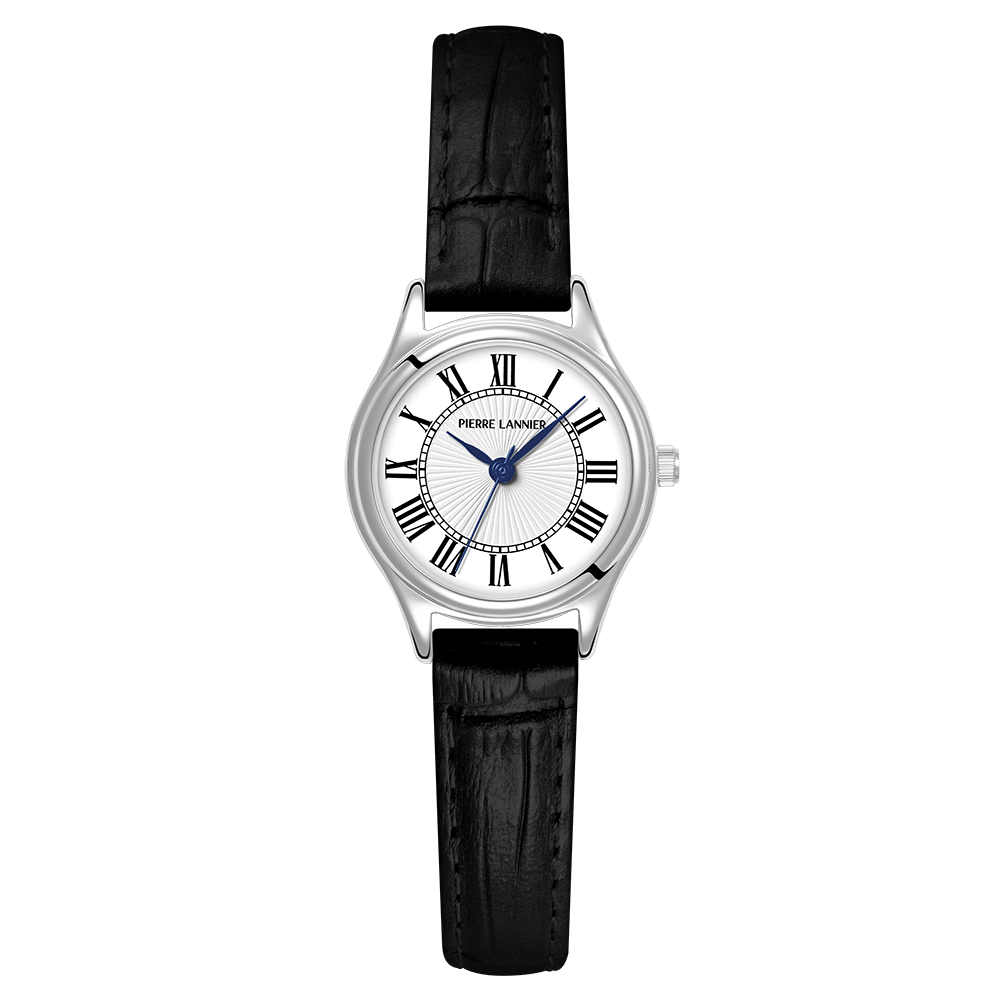 Montre Pierre LANNIER PYA Acier Cuir noir - MONTRES - 020L603