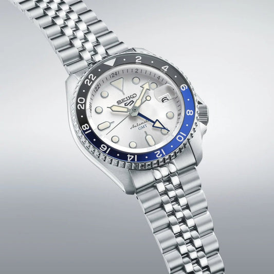 Montre SEIKO 5 Sports Auto GMT Acier blanc - MONTRES -SSK033K1