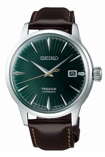 Montre SEIKO Presage automatique vert cuir marron SRPD37J1