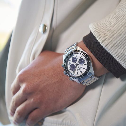 Montre SEIKO Prospex Chrono Solaire Acier blanc - Seiko - Bijouterie TAMARA