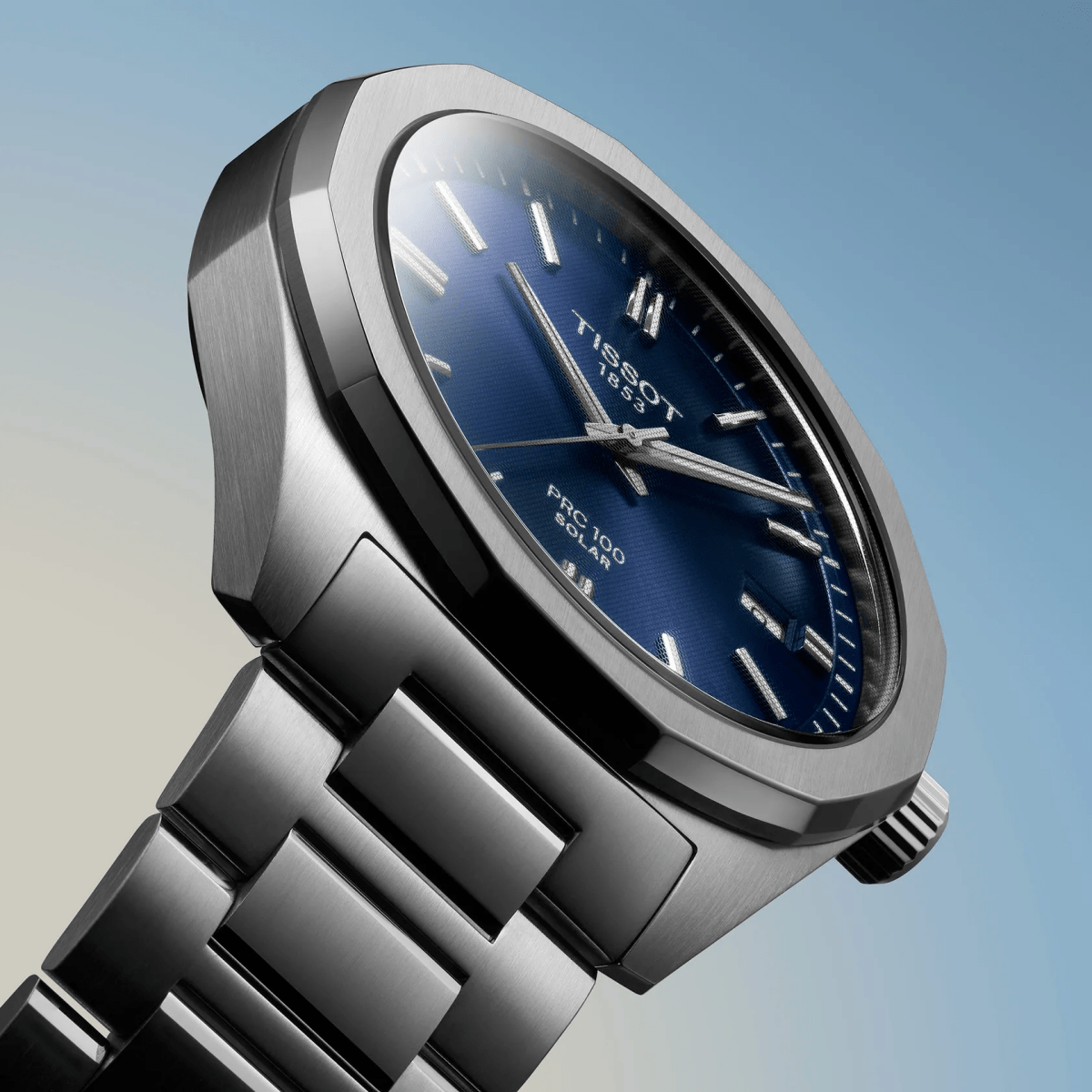 Montre TISSOT PR100 Solar Acier Bleu 39mm - Tissot - Bijouterie TAMARA