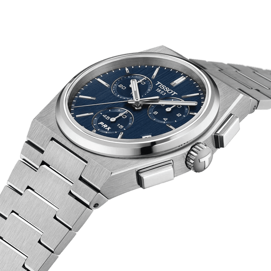 Montre TISSOT PRX Chrono Quartz Acier Bleu 41mm - MONTRES -T1374171104100