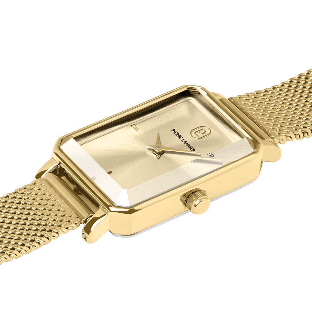 Montre Pierre Lannier Ariane doré Maille milanaise doré