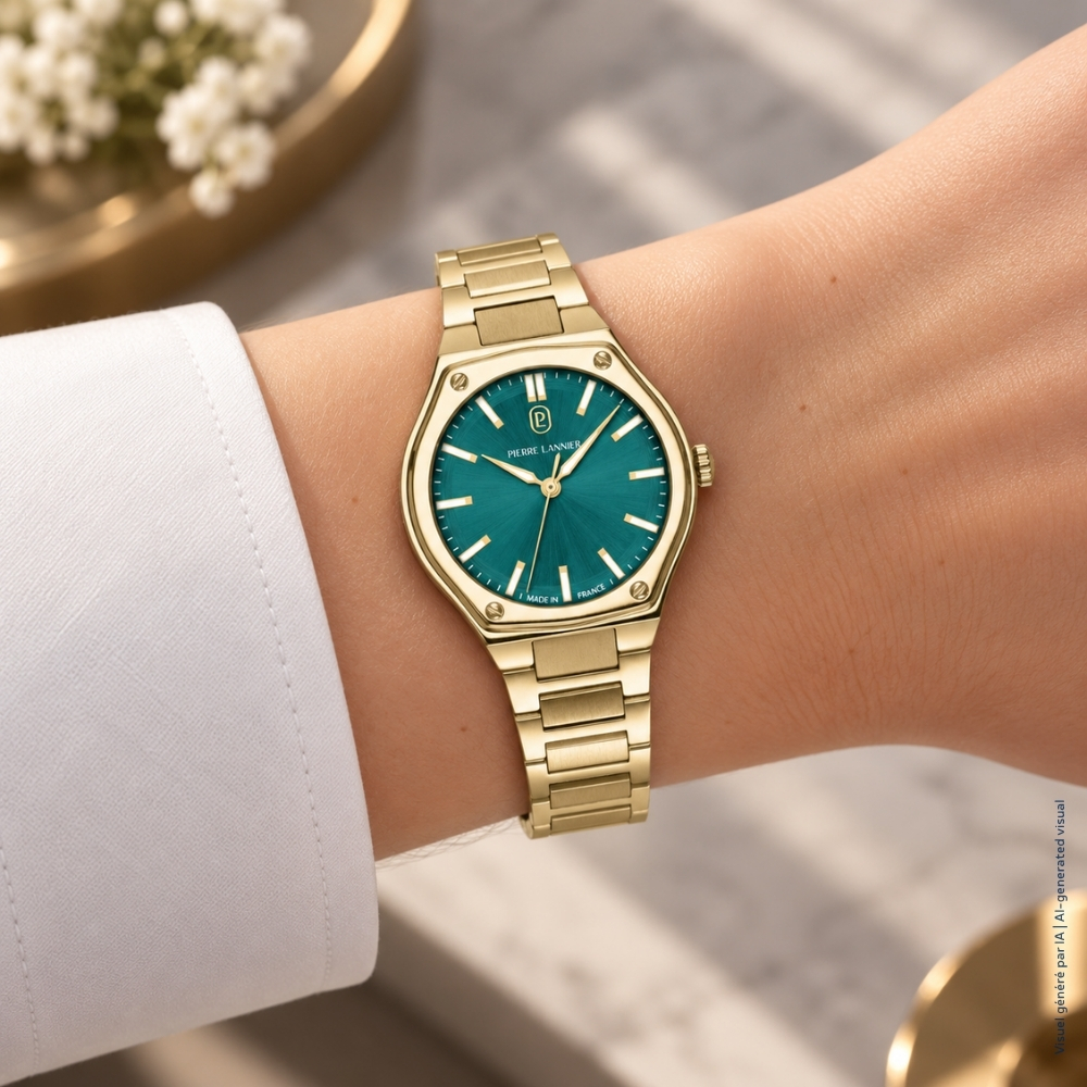 Montre Pierre LANNIER COPILOTE Femme Doré Vert