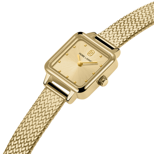Montre Pierre LANNIER NEORA Dorée Maille milanaise