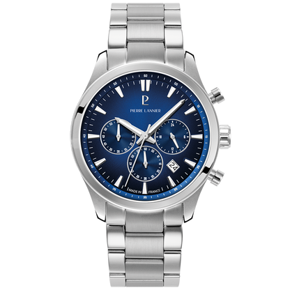 Montre Pierre LANNIER BOULEVARD Multifonction Acier Bleu