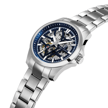 Montre Pierre LANNIER SKELETOM Acier Squellette Bleu Acier