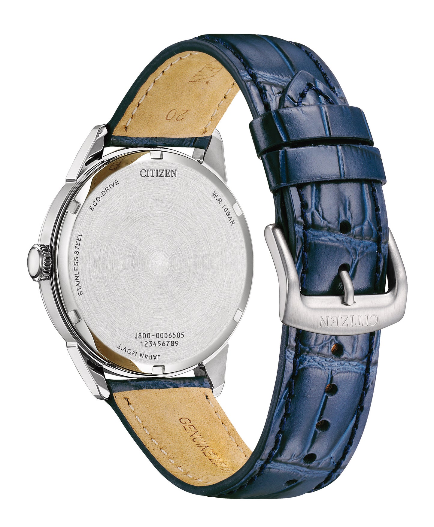 Montre CITIZEN Classic Elegant Acier Bleu Eco-Drive Cuir bleu