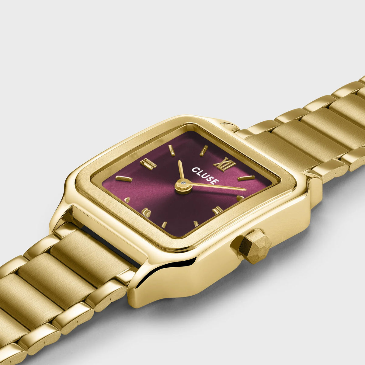Coffret Montre Bijou CLUSE Gracieuse Petite Dorée Rouge Bordeaux