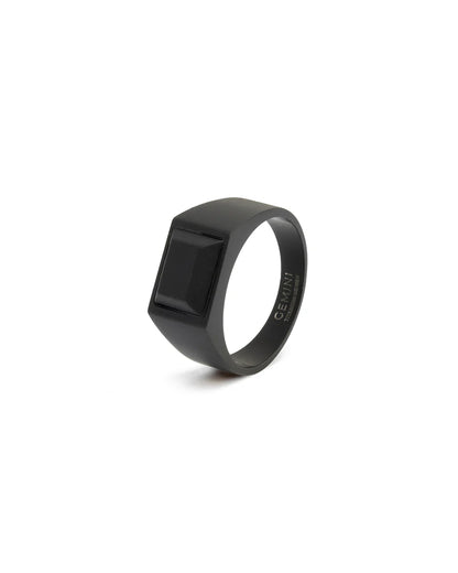 Bague Chevalière Gemini CREDO Titane Noir