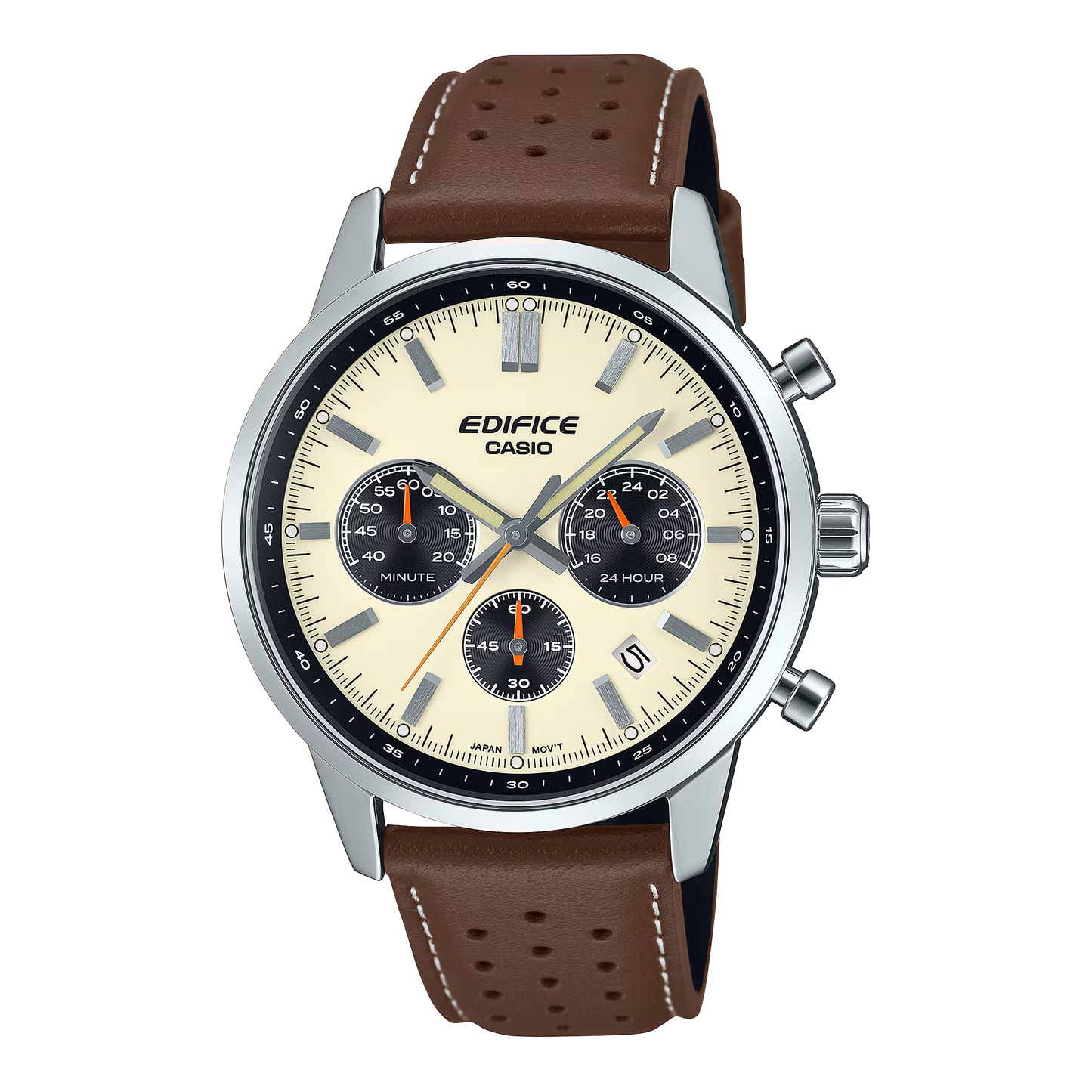 Montre CASIO EDIFICE Chrono Beige Cuir marron EFR-575L-7AEF