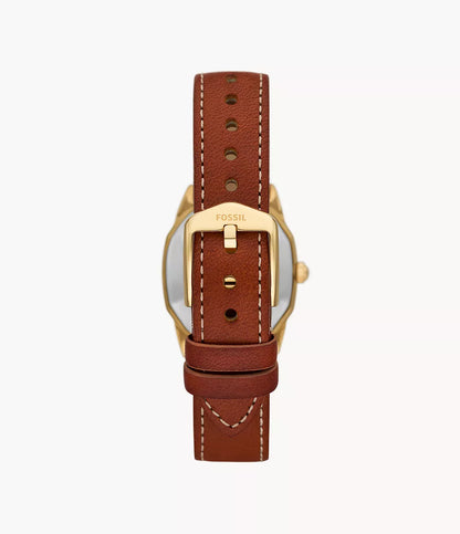 Montre FOSSIL Harlow Femme dorée Cuir Brun