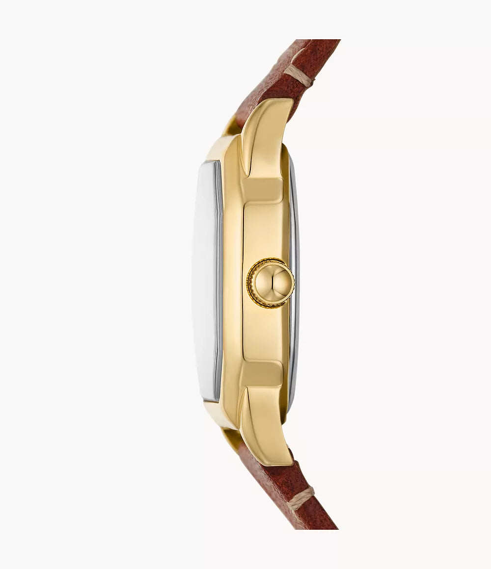 Montre FOSSIL Harlow Femme dorée Cuir Brun