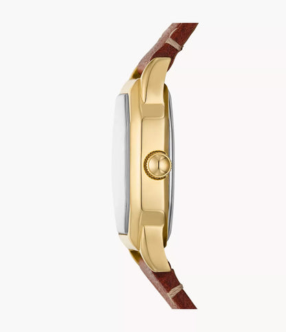 Montre FOSSIL Harlow Femme dorée Cuir Brun