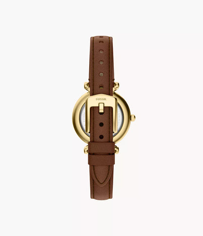 Montre FOSSIL Carlie mini dorée cuir marron