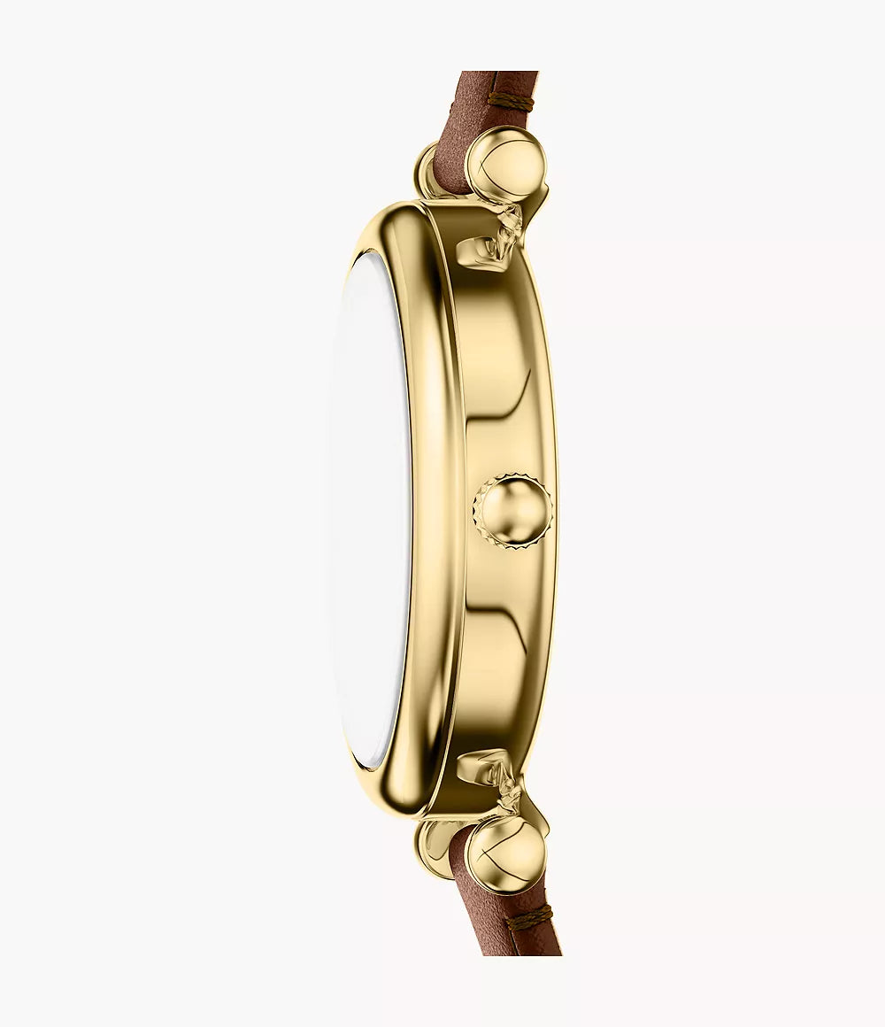 Montre FOSSIL Carlie mini dorée cuir marron