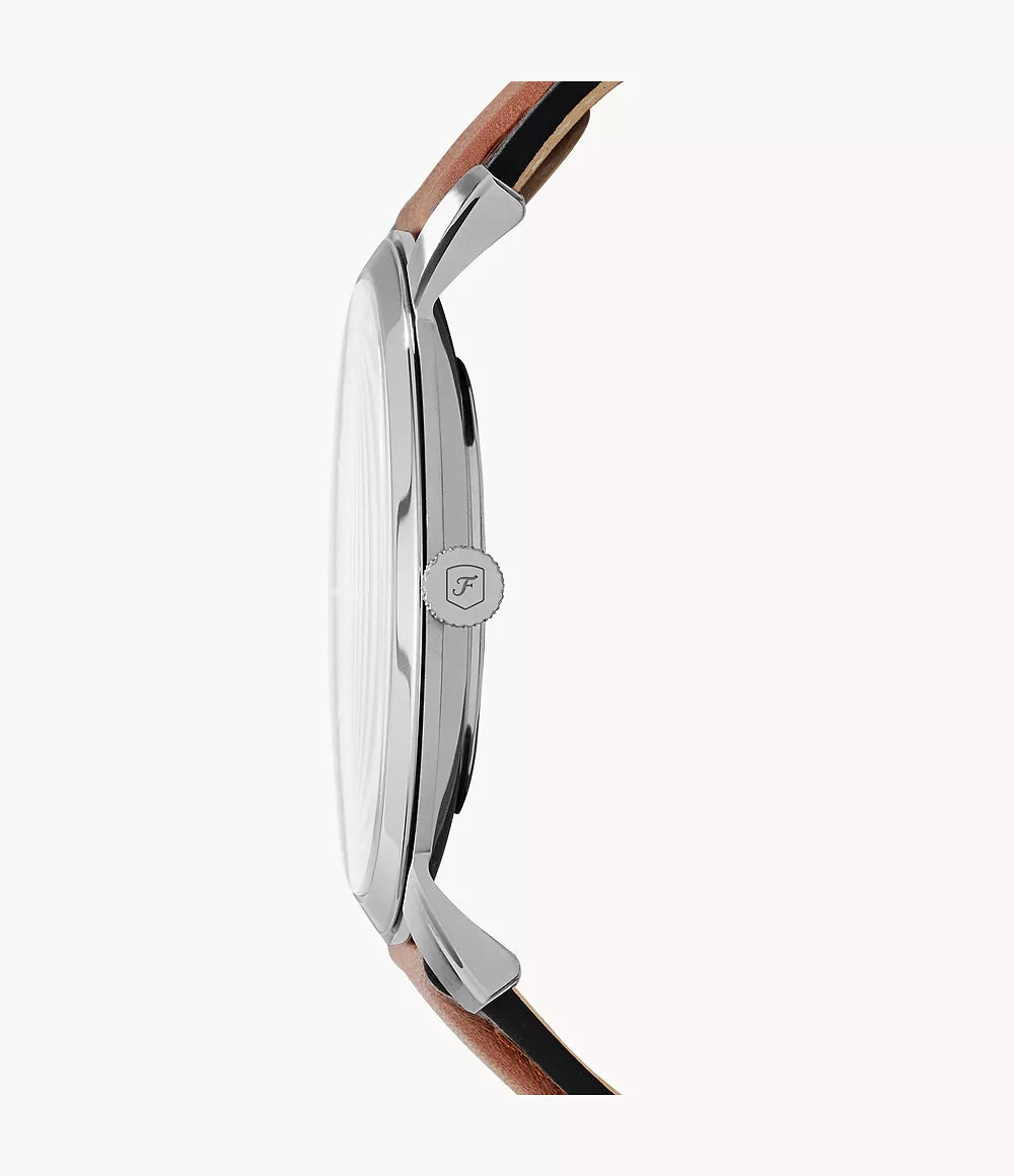 Montre FOSSIL Minimalist Acier Bleu cuir brun