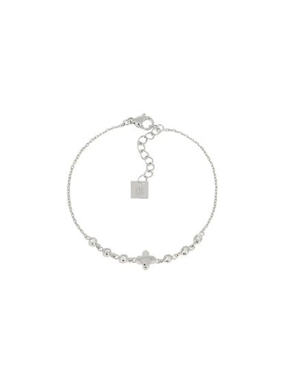 Bracelet ZAG Shanks Trèfle en acier inoxydable, zircons