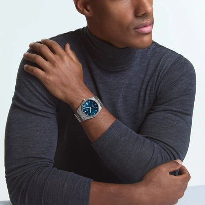 Montre TISSOT PRX Auto titane Bleu 38mm