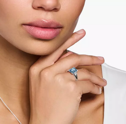 Bague Thomas SABO Argent Pierre bleue Aigue-Marine Oxydes de zirconium
