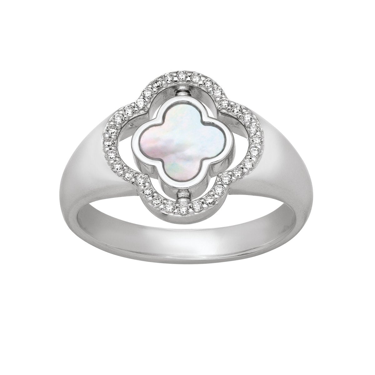 Bague Charles Garnier Légende réversible Argent Nacre et Onyx oxydes - Bijouterie TAMARA