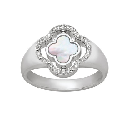 Bague Charles Garnier Légende réversible Argent Nacre et Onyx oxydes - Bijouterie TAMARA