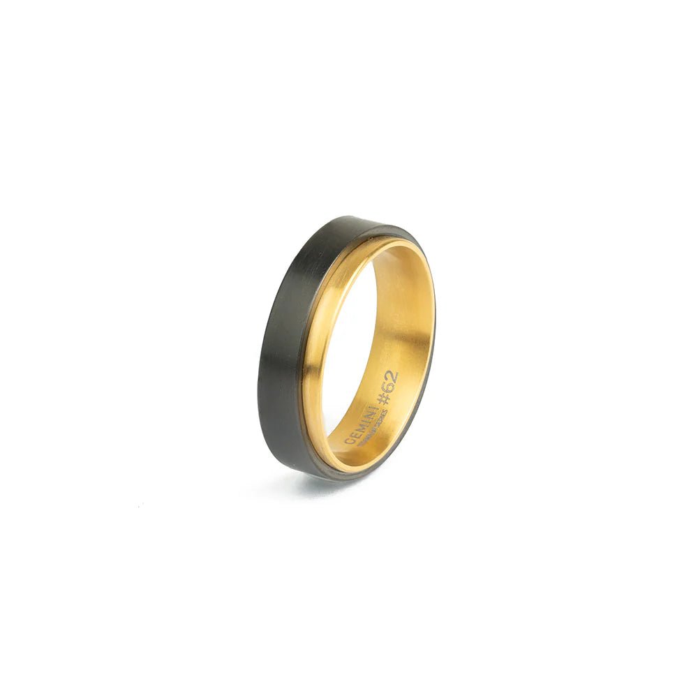 Bague Gemini TENDO Gold Black Titane - Gemini - Bijouterie TAMARA