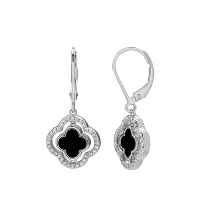 Boucles d’oreilles Charles Garnier Légende réversible Argent Nacre et Onyx oxydes - Bijouterie TAMARA