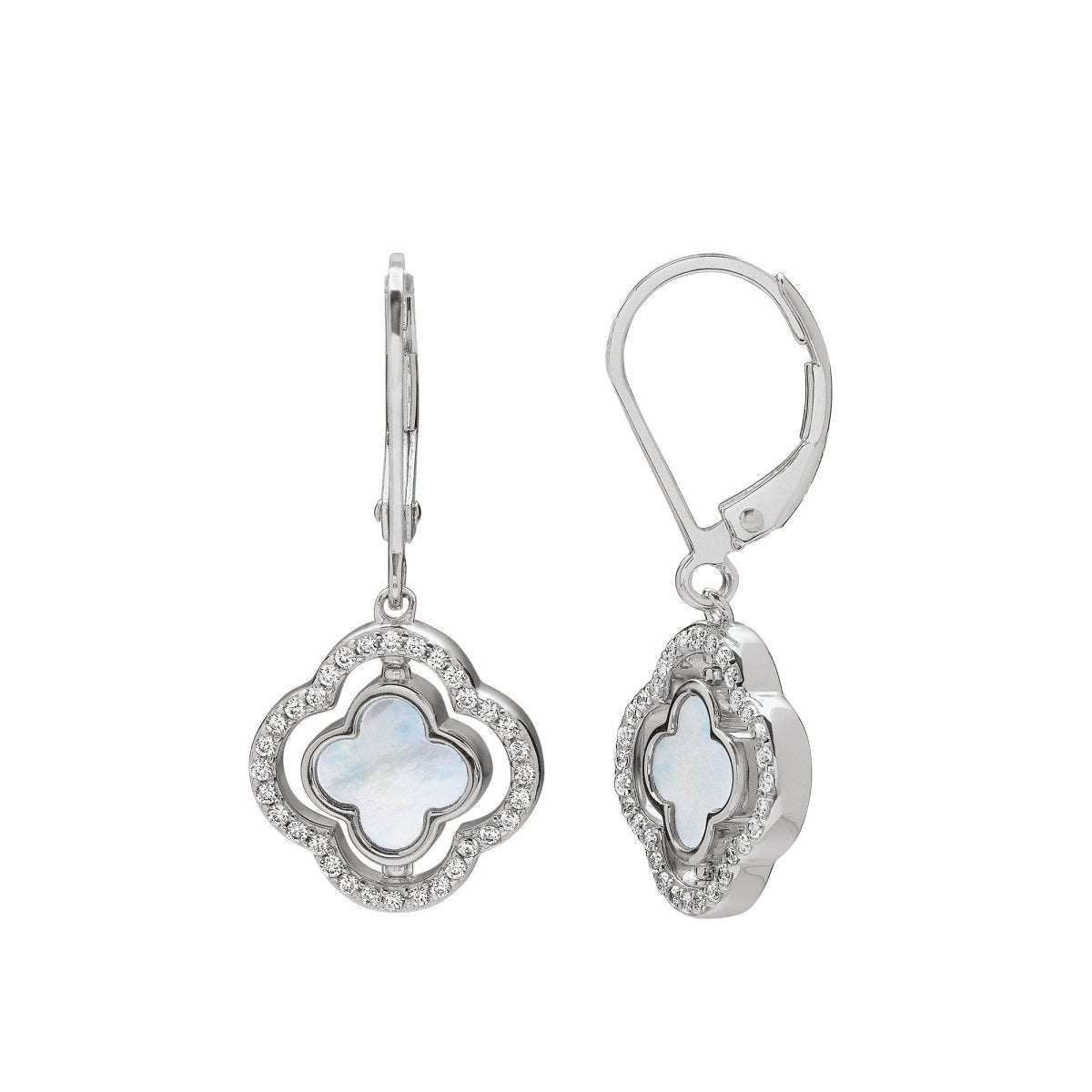 Boucles d’oreilles Charles Garnier Légende réversible Argent Nacre et Onyx oxydes - Bijouterie TAMARA