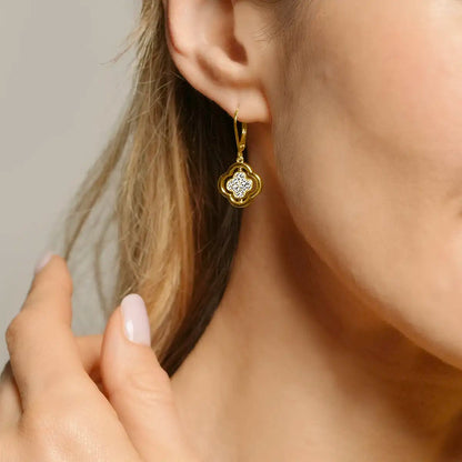 Boucles d’oreilles Charles Garnier Réversibles LÉGENDE Argent doré Nacre et Oxydes - BIJOUX - AGF170297E