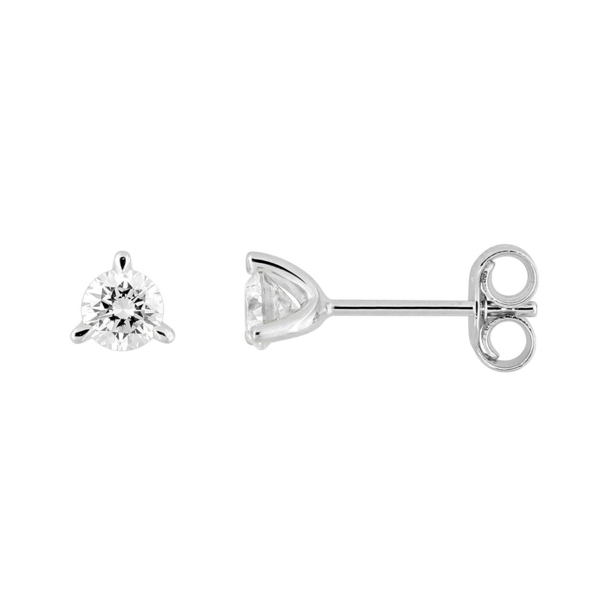 Boucles d'oreilles Puce Or Blanc 375‰ diamants de synthèse 0.30ct - BIJOUX -9KLGD049W