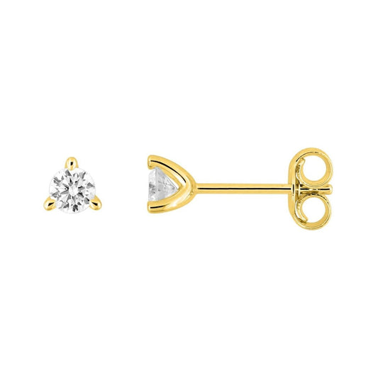 Boucles d'oreilles Puce Or Jaune 375‰ diamants de synthèse 0.20ct - BIJOUX -9KLGD048Y