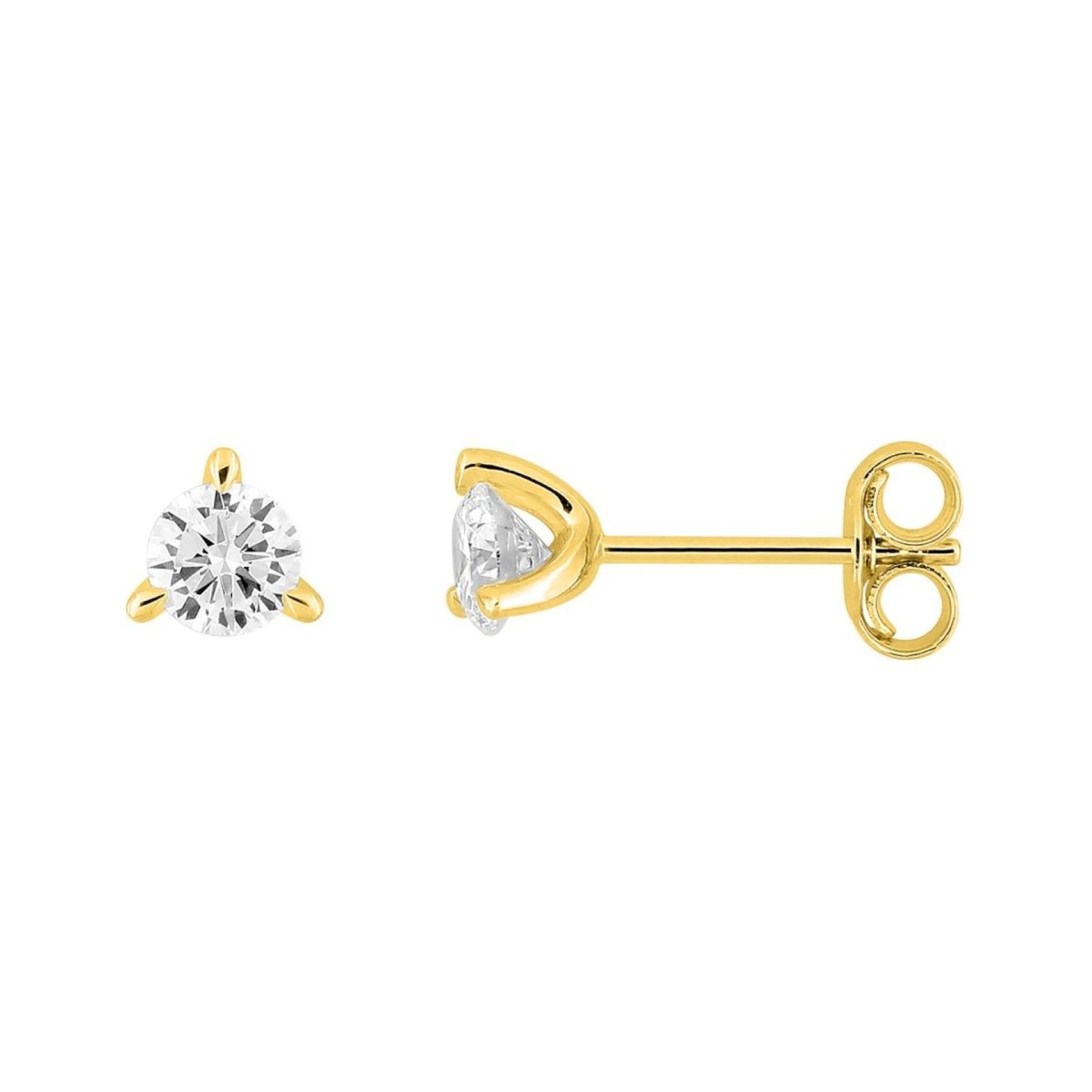 Boucles d'oreilles Puce Or Jaune 375‰ diamants de synthèse 0.40ct - BIJOUX -9KLGD050Y
