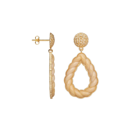 Boucles D'Oreilles SAUNIER Torsade Plaqué Or - BIJOUX - 70469380103