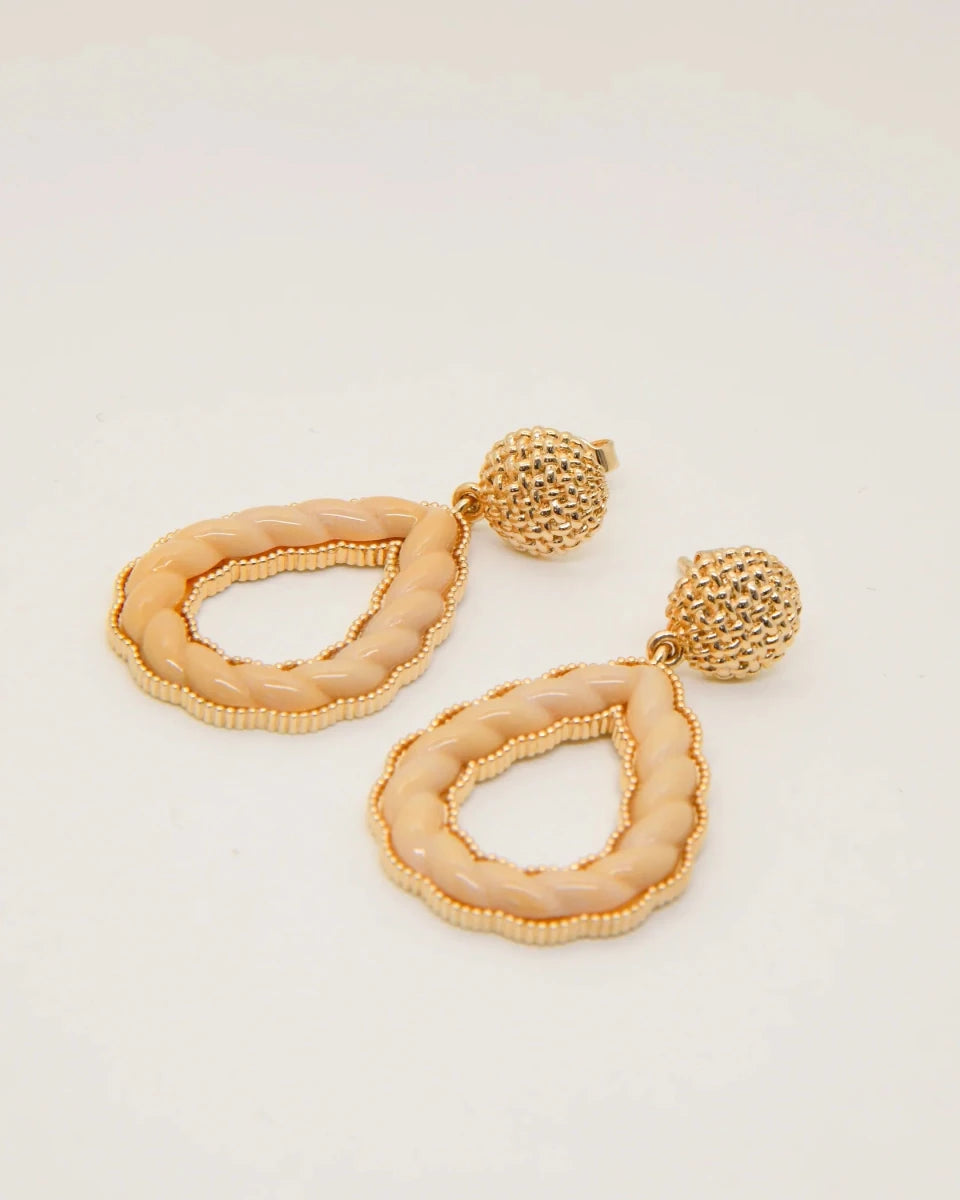 Boucles D'Oreilles SAUNIER Torsade Plaqué Or - BIJOUX - 70469380103
