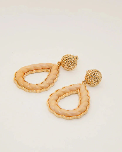 Boucles D'Oreilles SAUNIER Torsade Plaqué Or - BIJOUX - 70469380103