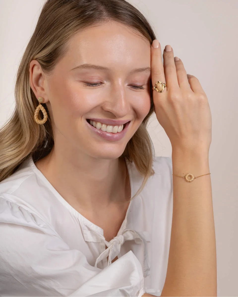 Boucles D'Oreilles SAUNIER Torsade Plaqué Or - BIJOUX - 70469380103